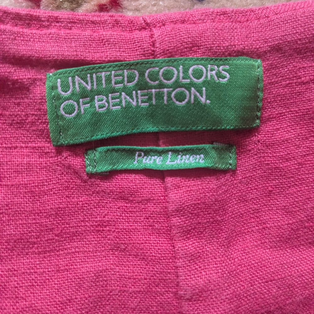 Linen United Colors of Benetton Bright Pink Swing Dress.